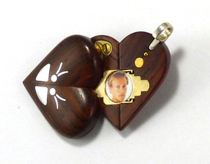 5651 Thin Silver Butterfly Illusionist Locket Coco Bolo Wood