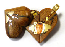 Load image into Gallery viewer, 5754 Spalted Maple Gold Butterfly Illusionist Locket