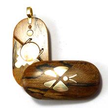 Load image into Gallery viewer, 5754 Spalted Maple Gold Butterfly Illusionist Locket