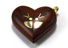 Load image into Gallery viewer, 5767 Cocobolo Wood Gold Butterfly Illusionist Locket