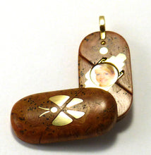 Load image into Gallery viewer, 5784 Gold Butterfly Cherry Burls Wood Illusionist Locket