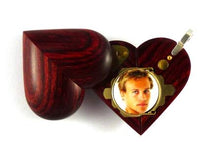Load image into Gallery viewer, B021 Cremation Ash Locket With Secret Compartments Rosewood Burgundy Illusionist Locket
