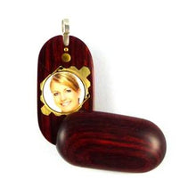Load image into Gallery viewer, B021 Cremation Ash Locket With Secret Compartments Rosewood Burgundy Illusionist Locket