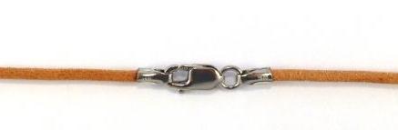 Sterling Silver Clasp Natural Leather Necklace