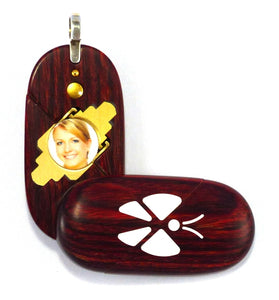 0005 Thin Butterfly Illusionist Locket Rosewood Burgundy