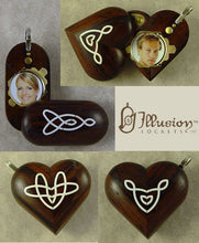 Load image into Gallery viewer, B168 Wood Cremation Ash Celtic knot Locket With Secret Compartments