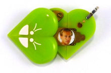 Load image into Gallery viewer, 1965 Thin Neon Green Acrylic Butterfly Illusionist Locket
