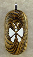 Load image into Gallery viewer, 2927 Thin Bocote Wood Illusionist Butterfly Locket
