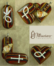 Load image into Gallery viewer, 4068 Thin Cross Locket That Transforms Into Christian Fish Illusionist Locket