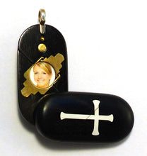 Load image into Gallery viewer, 4129 Natural Cross - Christian Fish Illusionist Locket