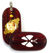 Load image into Gallery viewer, 0005 Thin Butterfly Illusionist Locket Rosewood Burgundy
