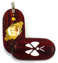 Load image into Gallery viewer, 0005 Thin Butterfly Illusionist Locket Rosewood Burgundy