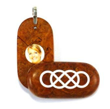 Load image into Gallery viewer, 5082 Natural Cherry Burl Wood Double Infinity Illusionist Locket
