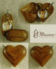 Load image into Gallery viewer, 5185 Slim No Image Diamond Wood Walnut Illusionist Locket