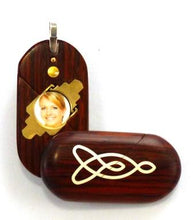 Load image into Gallery viewer, 5224 Thin Coco Bolo Wood Celtic Knot Illusionist Locket