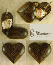 Load image into Gallery viewer, B086 Cremation Ash Zircote Wood Illusionist Locket With Secret Compartments