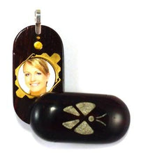 Load image into Gallery viewer, B107 Cremation Ash Butterfly Locket With Secret Compartments Coco Bolo Wood
