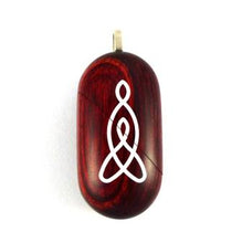 Load image into Gallery viewer, B024 Celtic Knot Cremation Ash Locket With Secret Compartments Rosewood Burgundy