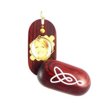 Load image into Gallery viewer, B024 Celtic Knot Cremation Ash Locket With Secret Compartments Rosewood Burgundy