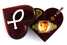 Load image into Gallery viewer, 0015 Thin Cross Locket That Transforms Into Christian Fish Illusionist Locket Rosewood Burgundy