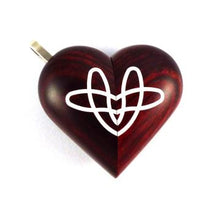 Load image into Gallery viewer, B024 Celtic Knot Cremation Ash Locket With Secret Compartments Rosewood Burgundy