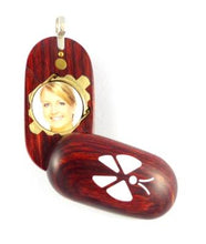 Load image into Gallery viewer, B020 Cremation Ash Butterfly Locket With Secret Compartments Rosewood Burgundy