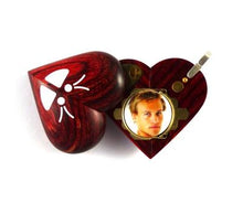 Load image into Gallery viewer, B020 Cremation Ash Butterfly Locket With Secret Compartments Rosewood Burgundy