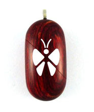 Load image into Gallery viewer, B020 Cremation Ash Butterfly Locket With Secret Compartments Rosewood Burgundy
