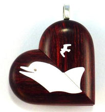 Load image into Gallery viewer, 0026 Thin Sail Boat Illusionist Locket That Transforms Into a Dolphin Locket Rosewood Burgundy