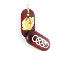 Load image into Gallery viewer, B022 Double Infinity Cremation Ash Locket With Secret Compartments Rosewood Burgundy