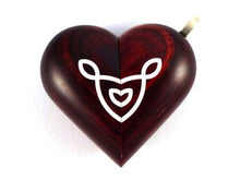 Load image into Gallery viewer, B024 Celtic Knot Cremation Ash Locket With Secret Compartments Rosewood Burgundy