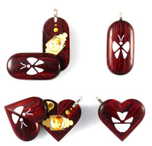 Load image into Gallery viewer, 0005 Thin Butterfly Illusionist Locket Rosewood Burgundy

