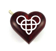 Load image into Gallery viewer, B022 Double Infinity Cremation Ash Locket With Secret Compartments Rosewood Burgundy