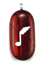 Load image into Gallery viewer, 0009 Thin Rosewood Burgundy Music Note Illusionist Locket That Transforms Into a Dove Locket