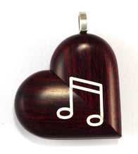Load image into Gallery viewer, 0008 Thin Piano Illusionist Locket That Transforms Into a Music Note Locket Rosewood Burgundy