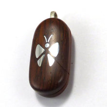 Load image into Gallery viewer, 5651 Thin Silver Butterfly Illusionist Locket Coco Bolo Wood
