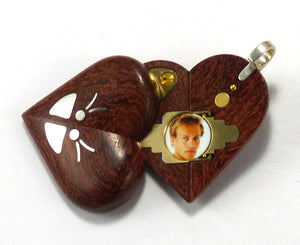 5652 Thin Silver Butterfly Illusionist Locket Camelthorn Wood