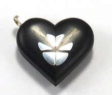 Load image into Gallery viewer, 5654 Thin Silver Butterfly Illusionist Locket Ebony Wood
