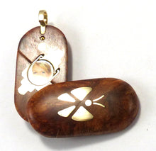 Load image into Gallery viewer, 5678 Thin Gold Butterfly Amboyna Burl Wood Illusionist locket

