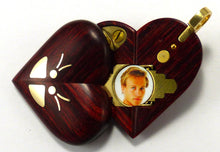 Load image into Gallery viewer, 5706 Thin Gold Butterfly Rosewood Burgundy Illusionist locket
