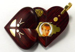 5706 Thin Gold Butterfly Rosewood Burgundy Illusionist locket