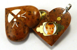 5736 Thin Cherry Burl Wood Illusionist Locket