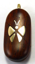 Load image into Gallery viewer, 5767 Cocobolo Wood Gold Butterfly Illusionist Locket

