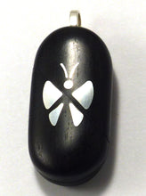 Load image into Gallery viewer, 5786 Silver Butterfly Ebony Wood Illusionist Locket
