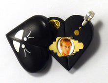 Load image into Gallery viewer, 5786 Silver Butterfly Ebony Wood Illusionist Locket
