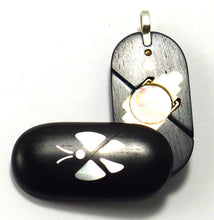 Load image into Gallery viewer, 5786 Silver Butterfly Ebony Wood Illusionist Locket
