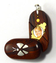 Load image into Gallery viewer, 5787 Silver Butterfly Coco Bolo Wood Illusionist Locket
