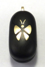 Load image into Gallery viewer, B263 Cremation Ash Ebony Wood Gold Butterfly Locket With Secret Compartments
