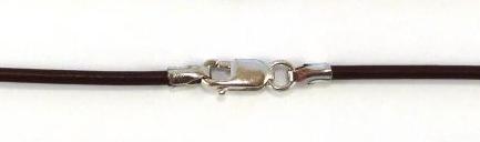 Sterling Silver Clasp Brown Leather Necklace