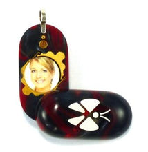 Load image into Gallery viewer, 3105 Slim Scarlet Grey Acrylic Butterfly Illusionist Locket
